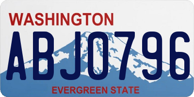 WA license plate ABJ0796