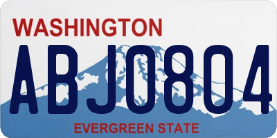 WA license plate ABJ0804