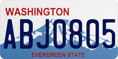 WA license plate ABJ0805