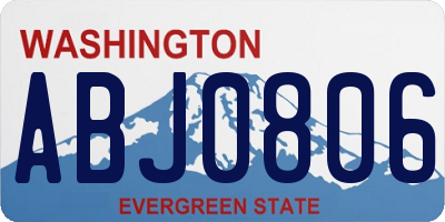 WA license plate ABJ0806