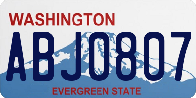 WA license plate ABJ0807