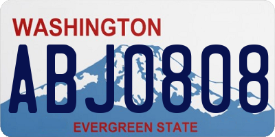 WA license plate ABJ0808