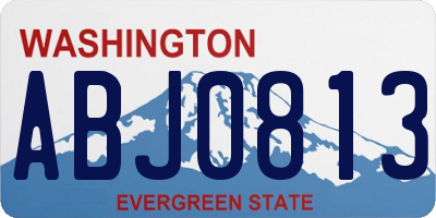 WA license plate ABJ0813