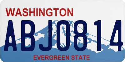 WA license plate ABJ0814