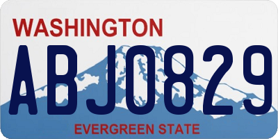 WA license plate ABJ0829