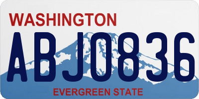 WA license plate ABJ0836