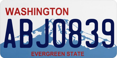 WA license plate ABJ0839
