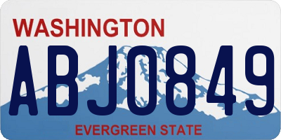 WA license plate ABJ0849