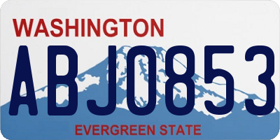 WA license plate ABJ0853