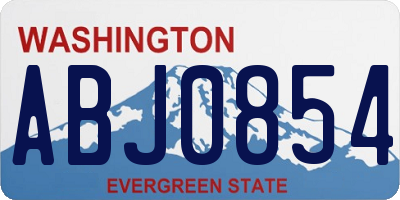 WA license plate ABJ0854
