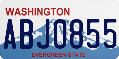 WA license plate ABJ0855