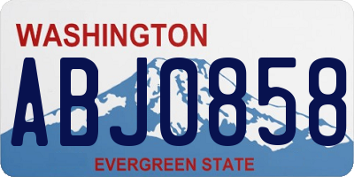 WA license plate ABJ0858