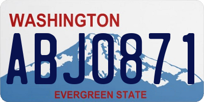 WA license plate ABJ0871