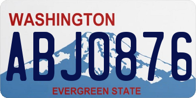 WA license plate ABJ0876