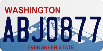 WA license plate ABJ0877