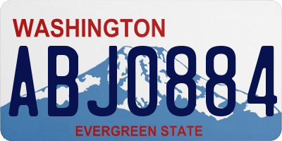 WA license plate ABJ0884