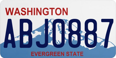 WA license plate ABJ0887