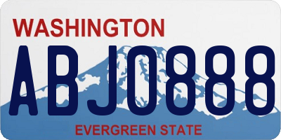 WA license plate ABJ0888