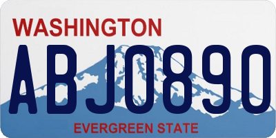 WA license plate ABJ0890