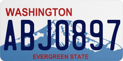 WA license plate ABJ0897