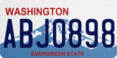 WA license plate ABJ0898