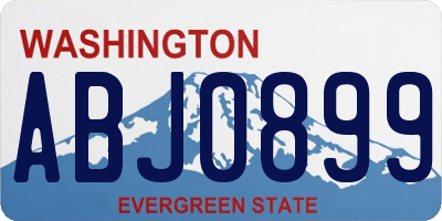 WA license plate ABJ0899
