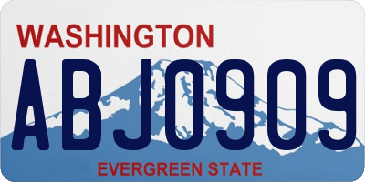 WA license plate ABJ0909