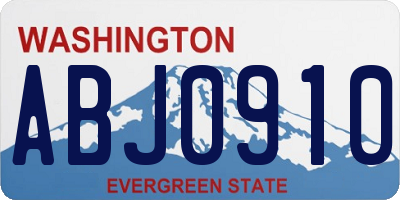 WA license plate ABJ0910