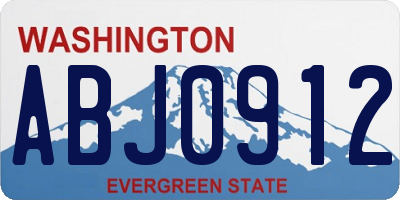 WA license plate ABJ0912
