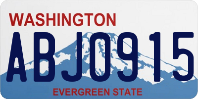 WA license plate ABJ0915