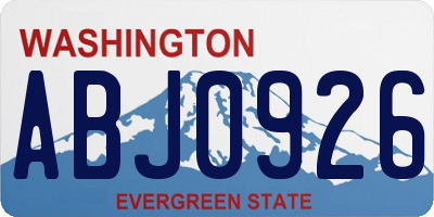 WA license plate ABJ0926