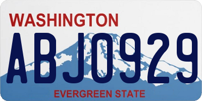WA license plate ABJ0929