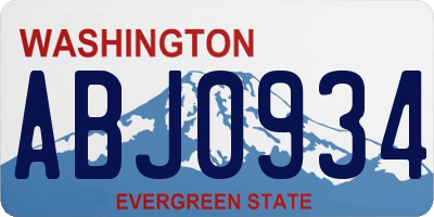 WA license plate ABJ0934