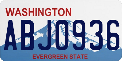 WA license plate ABJ0936