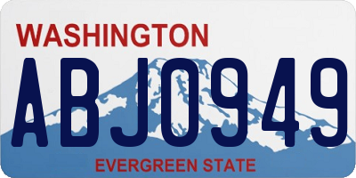 WA license plate ABJ0949
