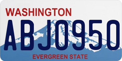 WA license plate ABJ0950