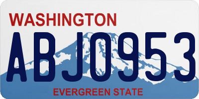 WA license plate ABJ0953