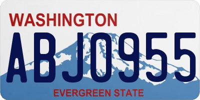 WA license plate ABJ0955