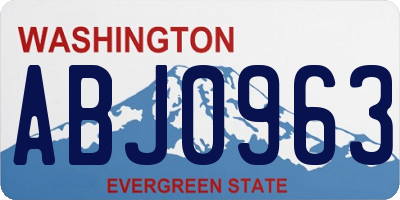 WA license plate ABJ0963