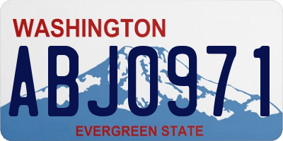 WA license plate ABJ0971