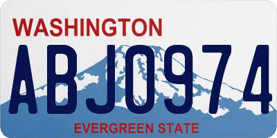 WA license plate ABJ0974