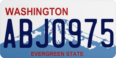 WA license plate ABJ0975