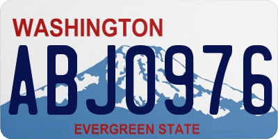 WA license plate ABJ0976