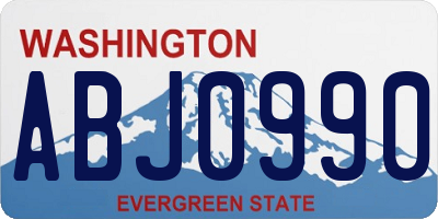 WA license plate ABJ0990