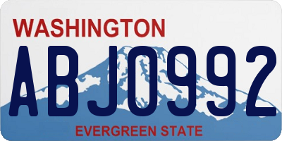 WA license plate ABJ0992