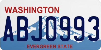 WA license plate ABJ0993