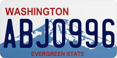 WA license plate ABJ0996