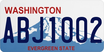 WA license plate ABJ1002