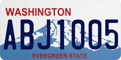 WA license plate ABJ1005