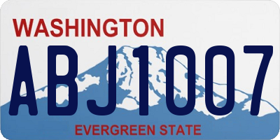 WA license plate ABJ1007